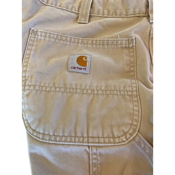 Carhartt Relaxed Fit Canvas Work Shorts Men's Size 36x10 Khaki Tan Cotton - Picture 5 of 6